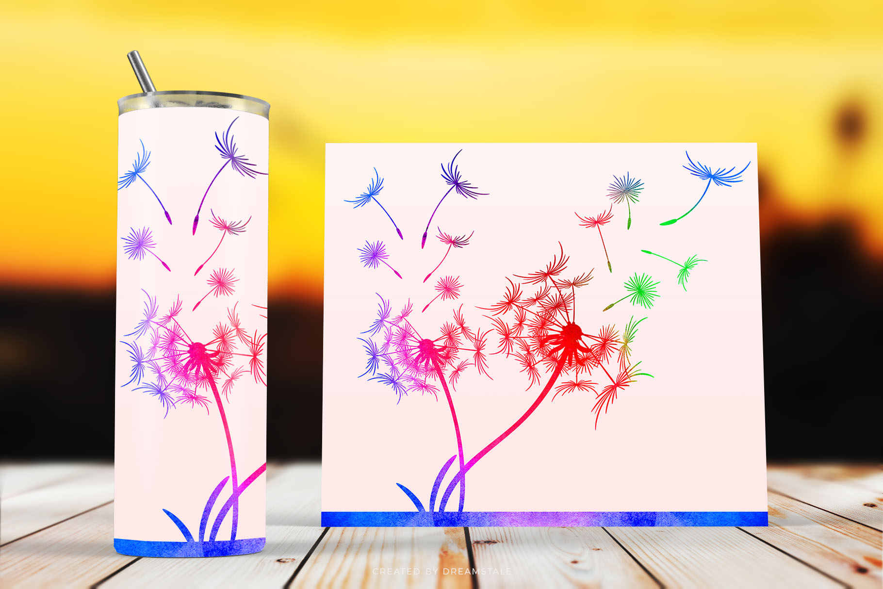 Watercolor Dandelion Flower Sublimation Tumbler Wraps 3 svg+xml;charset=utf Watercolor Dandelion Flower Sublimation Tumbler Wraps