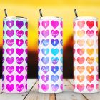 Watercolor Hearts Love Sublimation Tumbler Designs