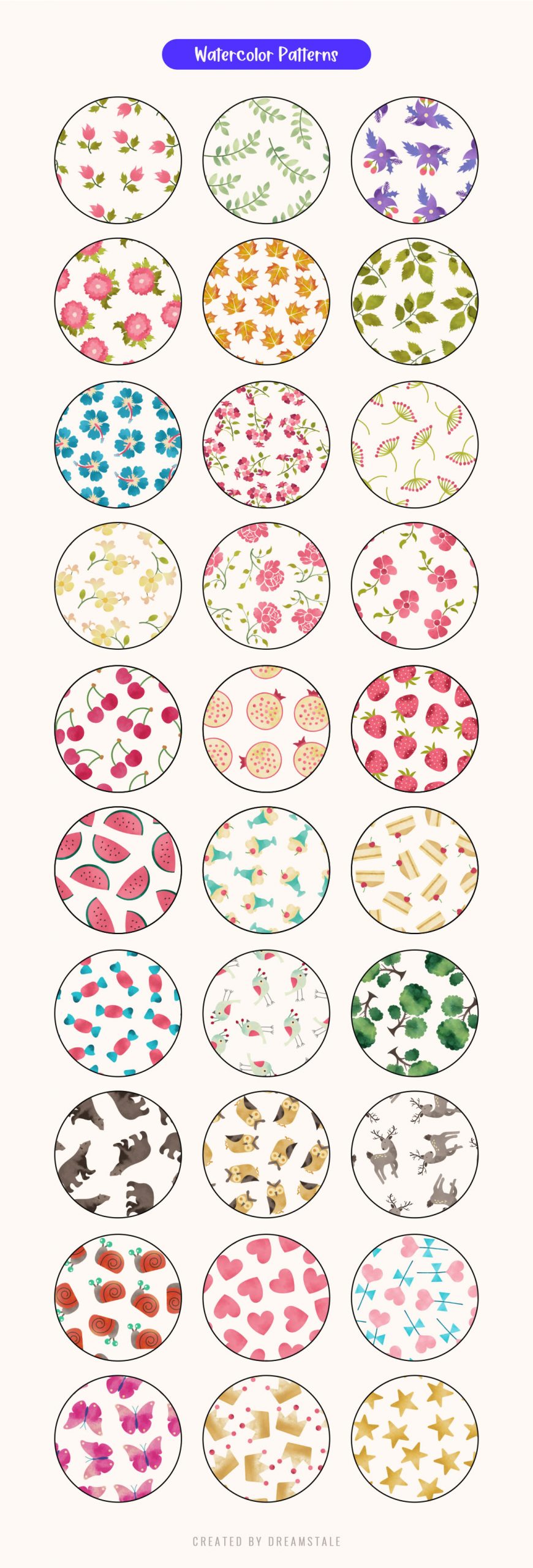 Watercolor Seamless Patterns 3 svg+xml;charset=utf Watercolor Seamless Patterns