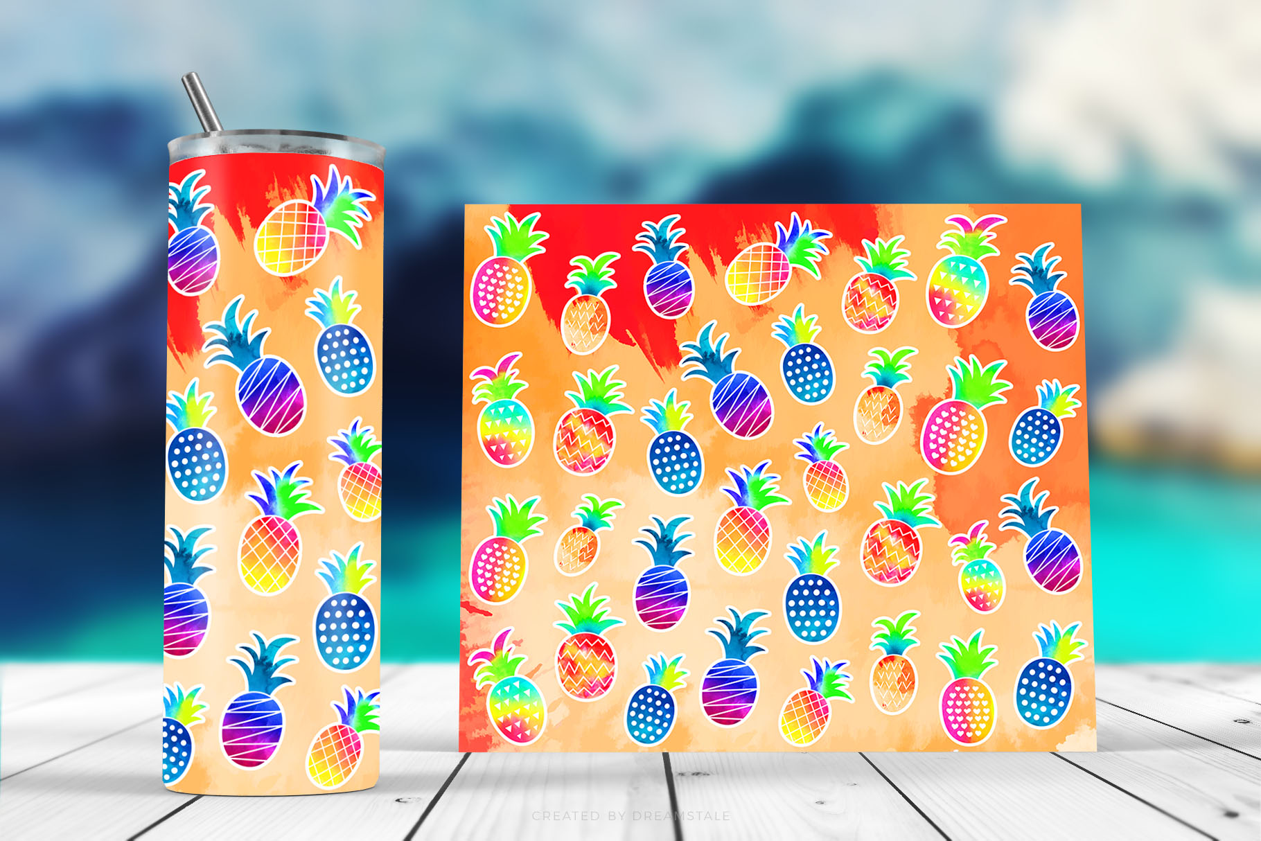 Watercolor Pineapple Sublimation Tumbler Wraps 2 svg+xml;charset=utf Watercolor Pineapple Sublimation Tumbler Wraps