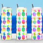 Watercolour Pineapple Fruit Sublimation Tumbler Designs