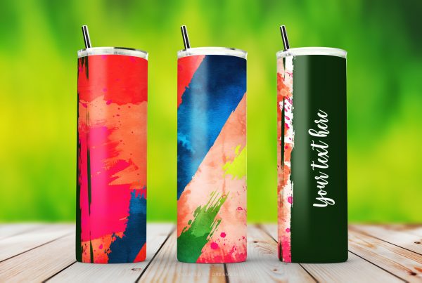 Watercolor Splash Tumbler Wraps 1 Textures & Backgrounds
