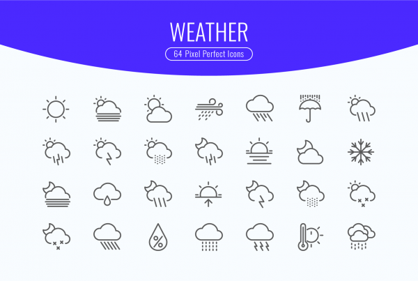 Weather & Forecast Line Icons
