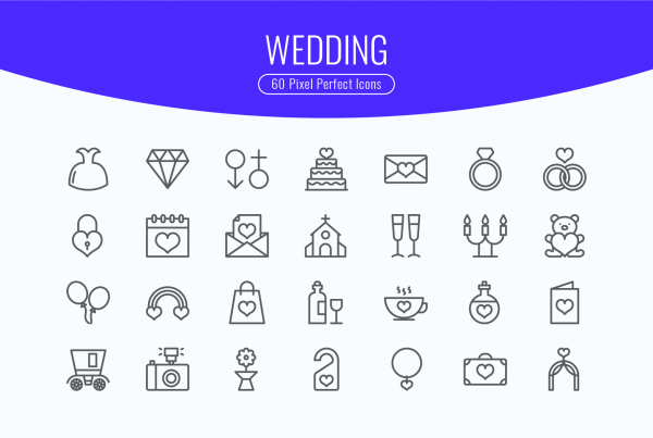 Wedding & Love Line Icons 1