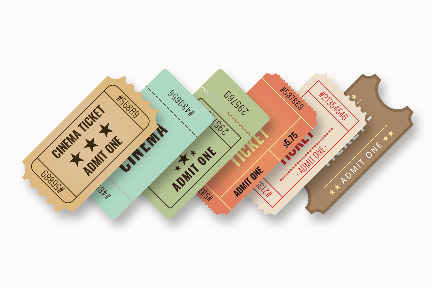 Retro Vintage Tickets Clipart Set 2 svg+xml;charset=utf Retro Vintage Tickets Clipart Set
