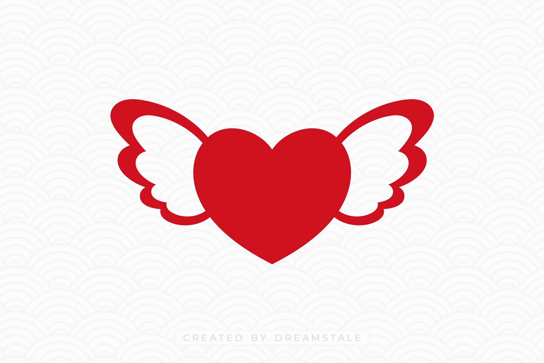 Angle Wings Heart SVG Free Clipart
