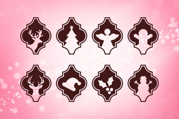 Arabesque Christmas Ornaments 1 Arabesque Christmas Tree Ornaments SVG Clipart