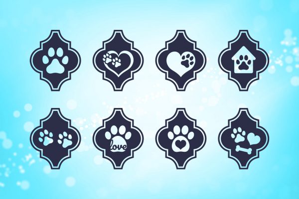 Arabesque Pet Paws Christmas Ornaments 1 Christmas Tree Arabesque Ornaments SVG Clipart