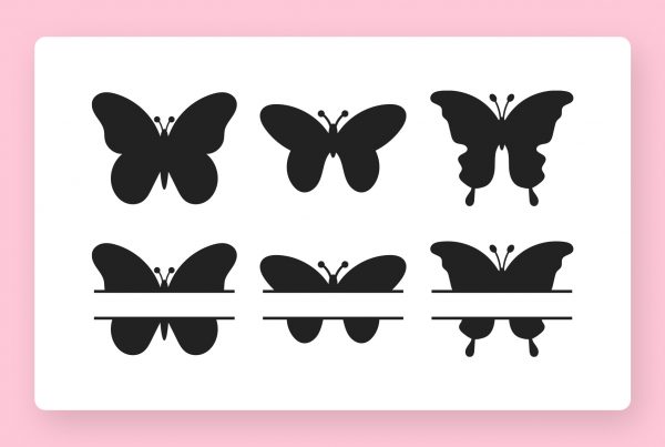 Butterfly Silhouettes Clipart Set