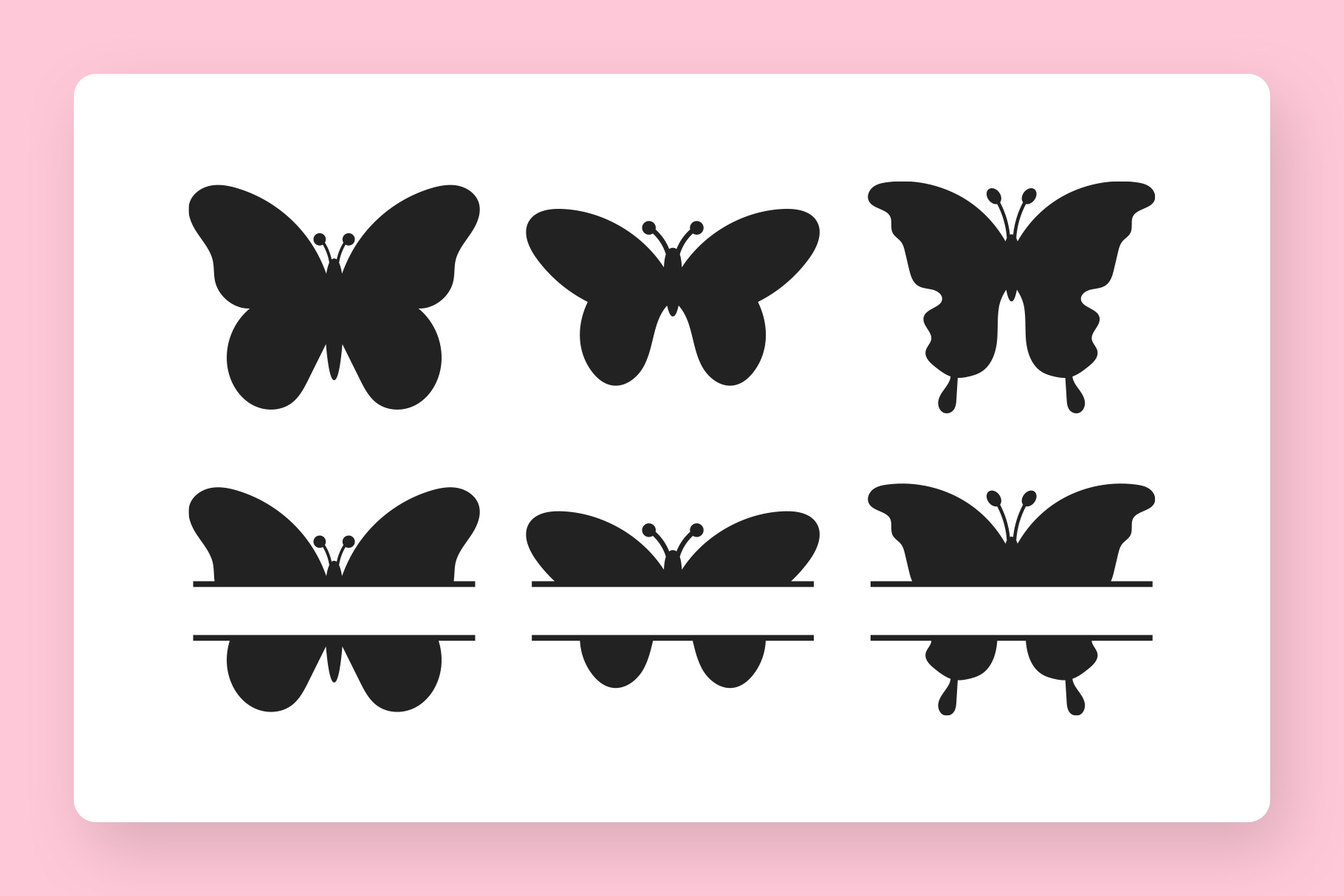 Butterfly Silhouettes Clipart Set 1 Butterfly Silhouettes Clipart Set