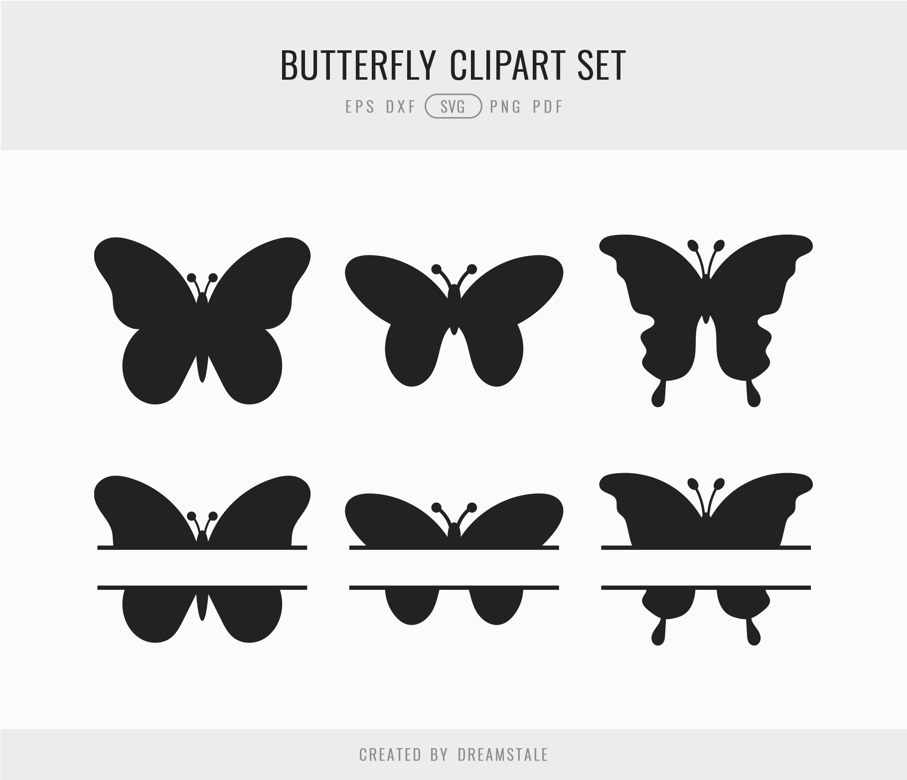 Butterfly Silhouettes Clipart Set 2 svg+xml;charset=utf Butterfly Silhouettes Clipart Set