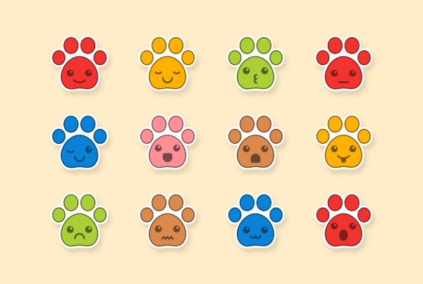 Cute Pet Paw Print Stickers Clipart 1 Clipart Vector Graphics