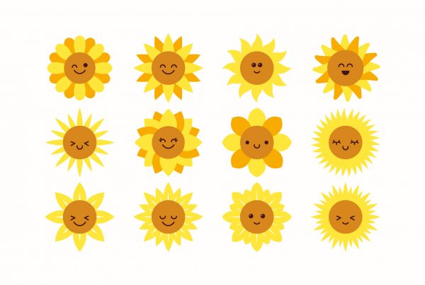 Cute Sunflower Emoji Clipart
