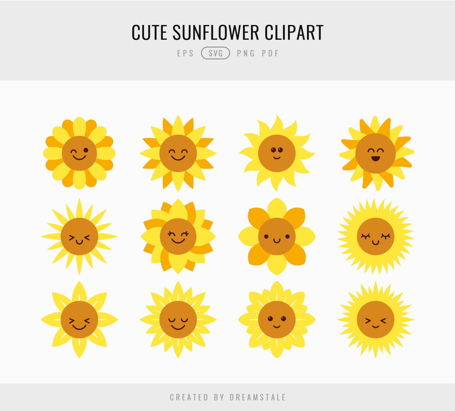 Cute Sunflower Emoji Clipart 4 svg+xml;charset=utf Cute Sunflower Emoji Clipart