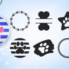 Dog Keychain SVG Clipart Silhouettes