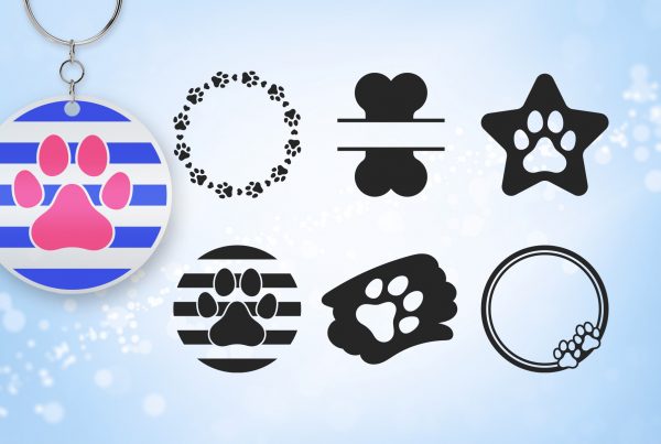Dog Keychain SVG Clipart Silhouettes