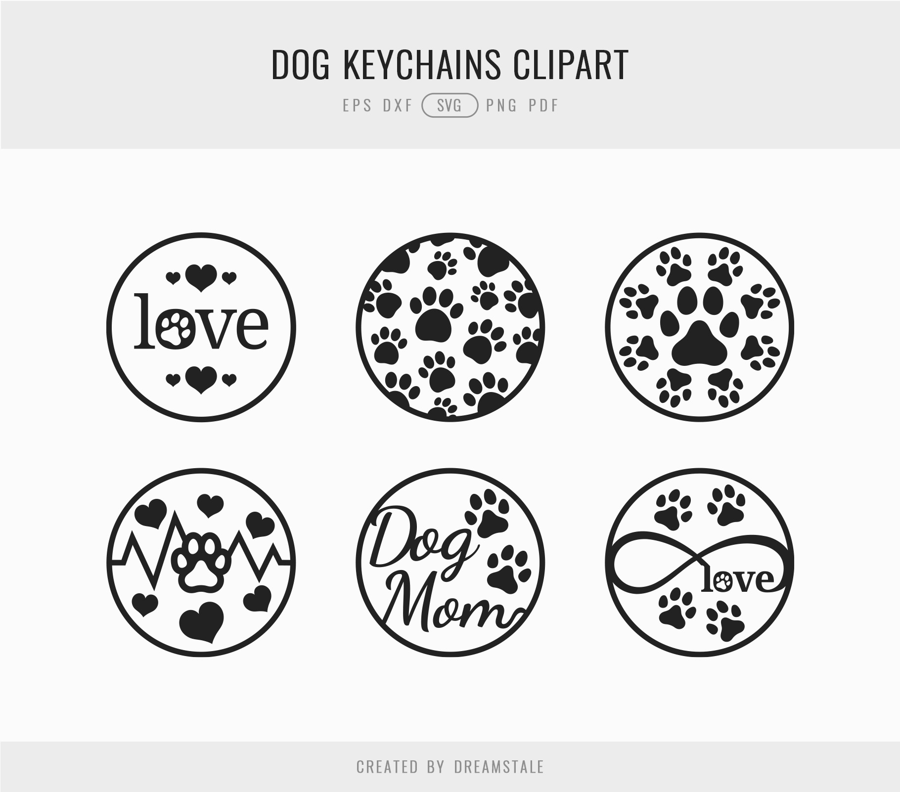 Dog Love Paws Keychain Clipart Silhouettes 3 svg+xml;charset=utf Dog Love Paws Keychain Clipart Silhouettes