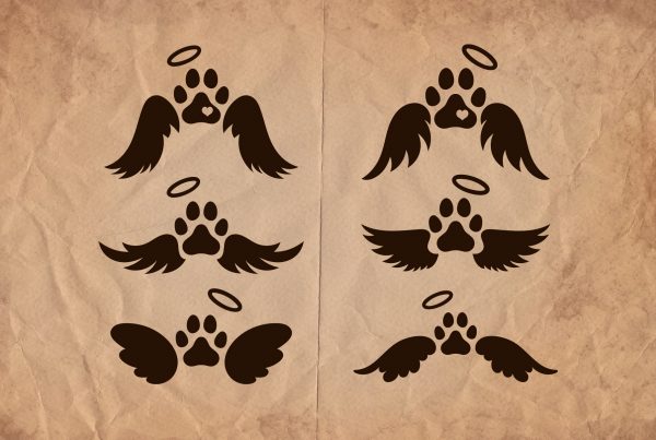 Dog Memorial Angel Wings SVG Clipart