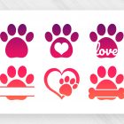 Dog Paw Prints Clipart Designs