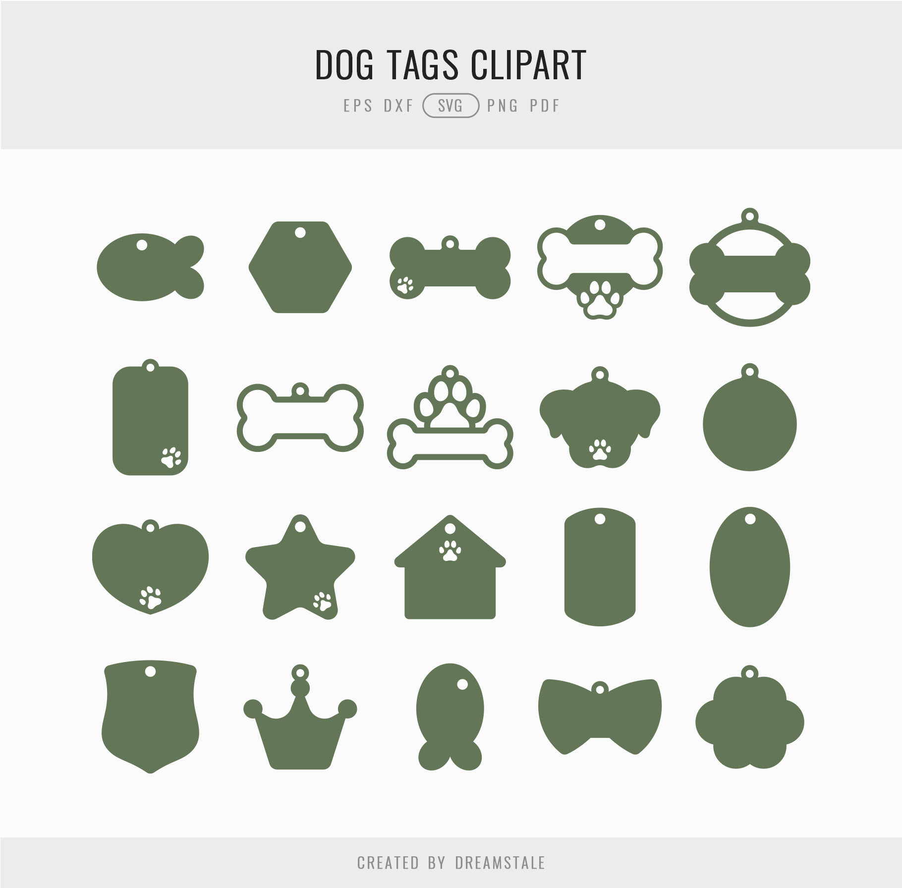 Dog Tags SVG Clipart Set 3 svg+xml;charset=utf Dog Tags SVG Clipart Set