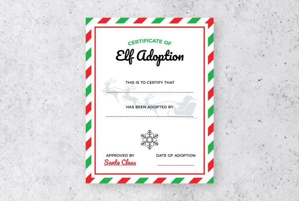Elf Adoption Certificate Printable