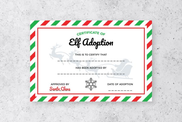 Elf Adoption Certificate 4x6 1 Design Templates