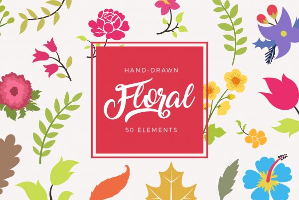 Hand Drawn Floral Elements SVG Clipart
