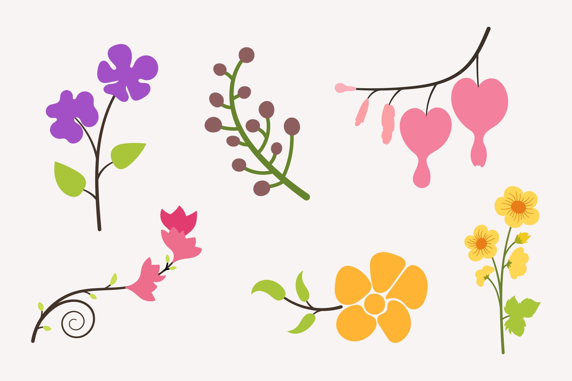Hand Drawn Floral Elements Clipart 3 svg+xml;charset=utf Hand Drawn Floral Elements Clipart