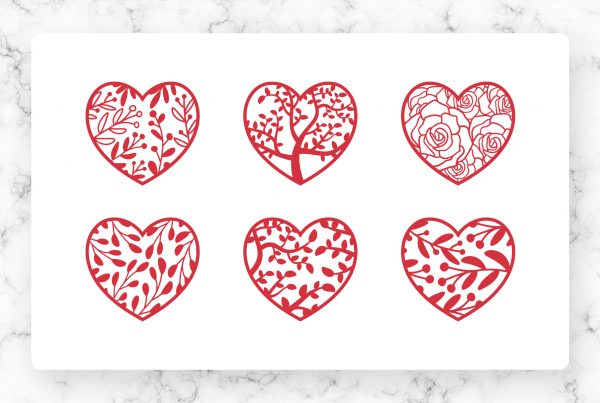 Floral Hearts SVG Clipart
