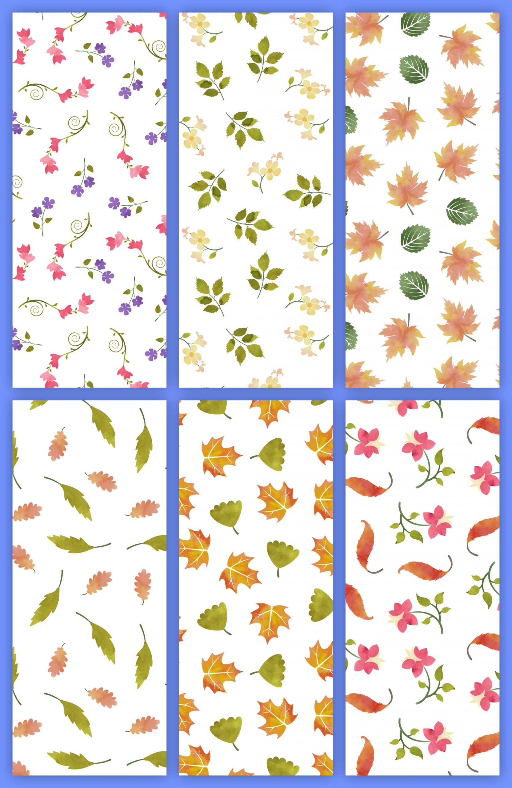 Watercolor Floral Seamless Patterns 2 Watercolor Floral Seamless Patterns