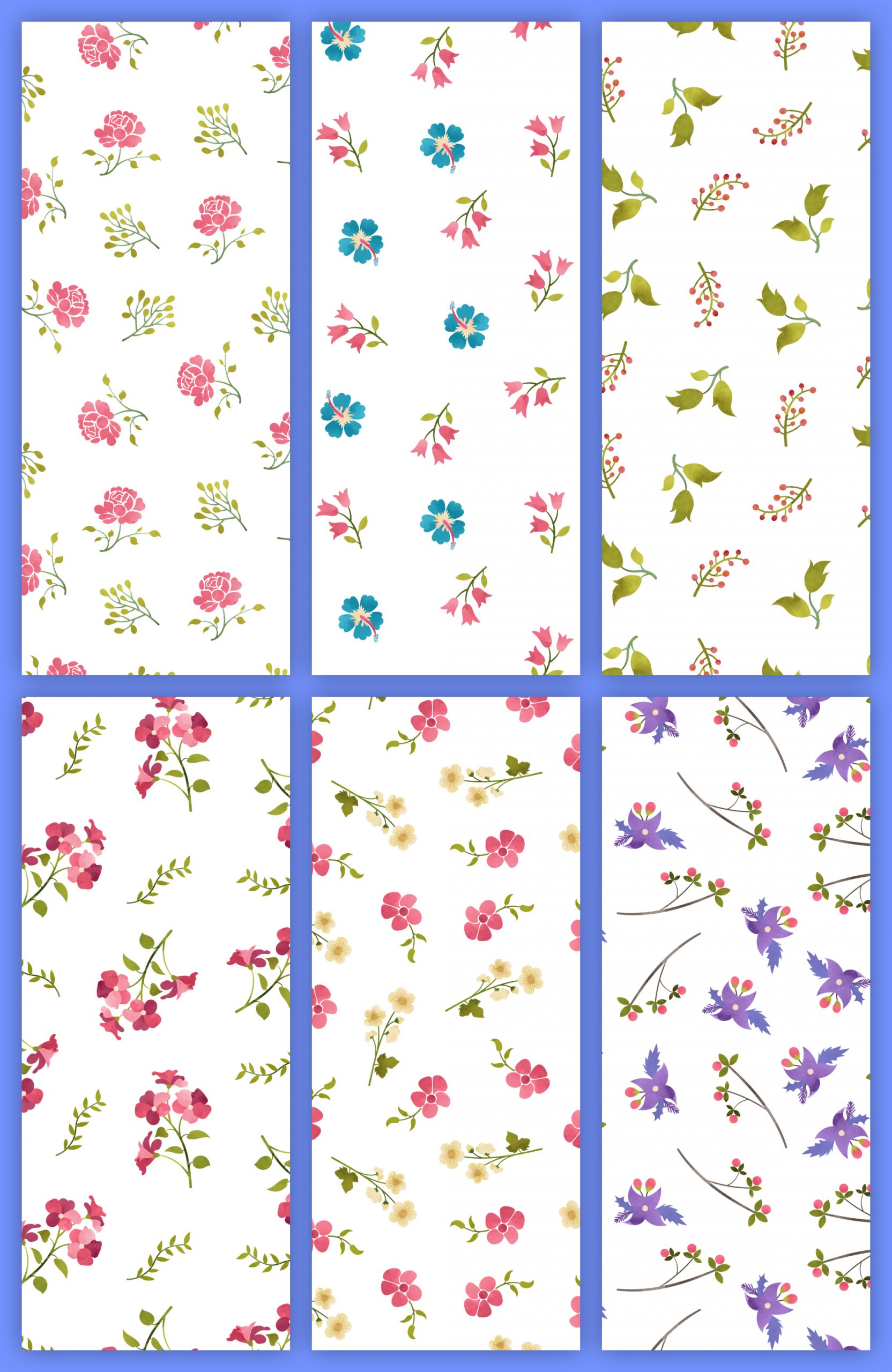 Watercolor Flowers Seamless Patterns 2 svg+xml;charset=utf Watercolor Flowers Seamless Patterns