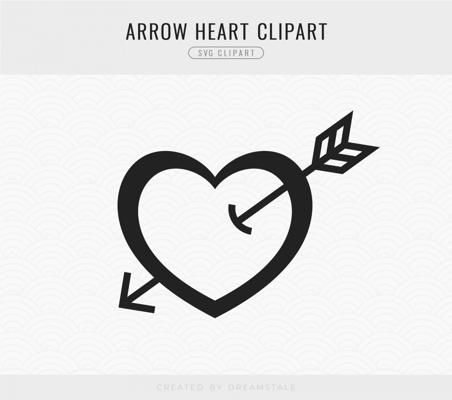 Love Arrow Heart SVG Free Clipart - Dreamstale