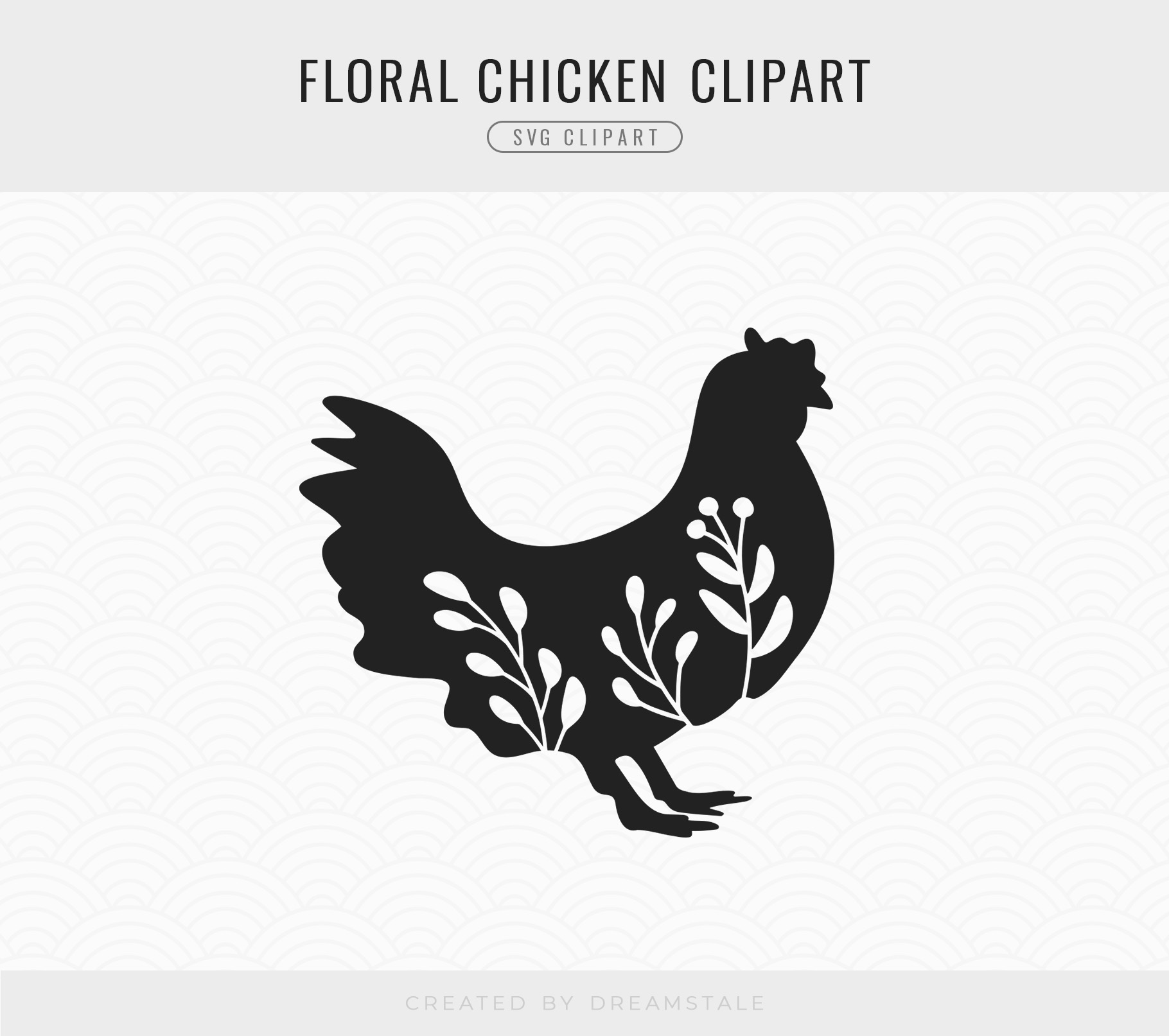 Floral Chicken SVG Free Clipart Image 2 Floral Chicken SVG Free Clipart Image