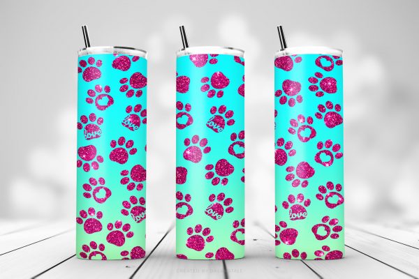 Glitter Pet Paws Tumbler Wraps 1 Glitter Pet Paws Tumbler Wraps 1