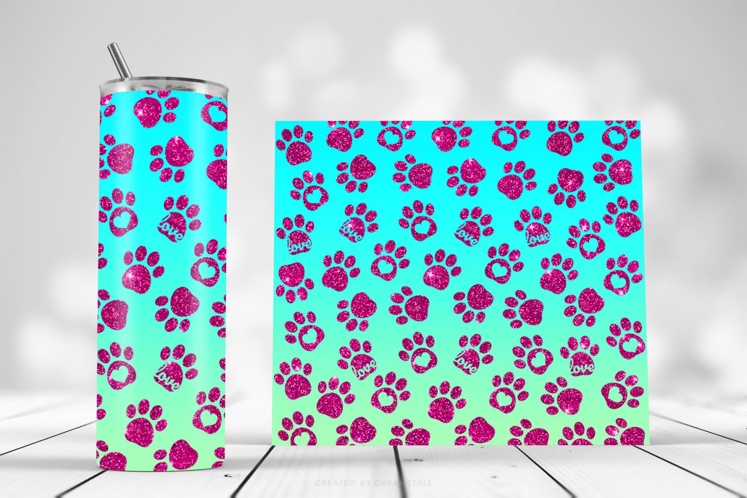 glitter-pet-paws-sublimation-tumbler-wraps-dreamstale