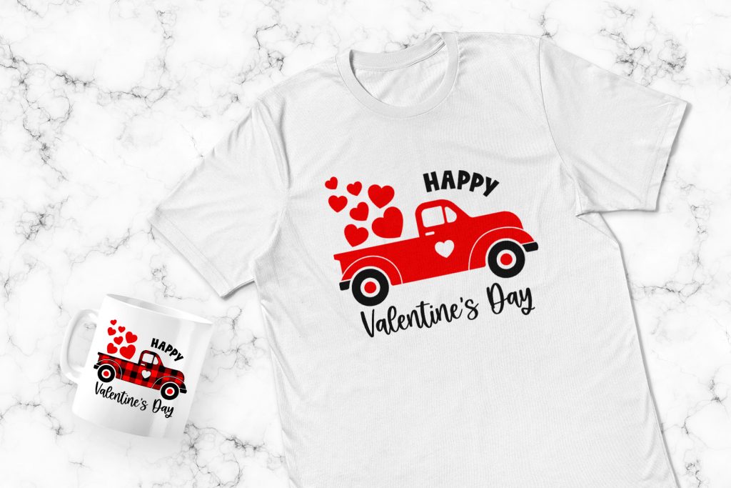 Plus Design Resources 17 Happy Valentine's Day Truck SVG Clipart