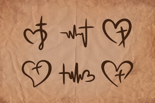 Heart & Crosses Clipart 1 Heart & Crosses Clipart 1