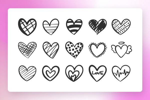 Hand Drawn Heart Doodles SVG Clipart