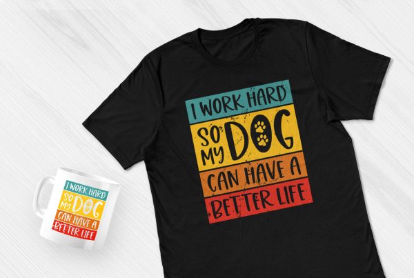 I Work Hard Dog Quote Distressed PNG Clipart