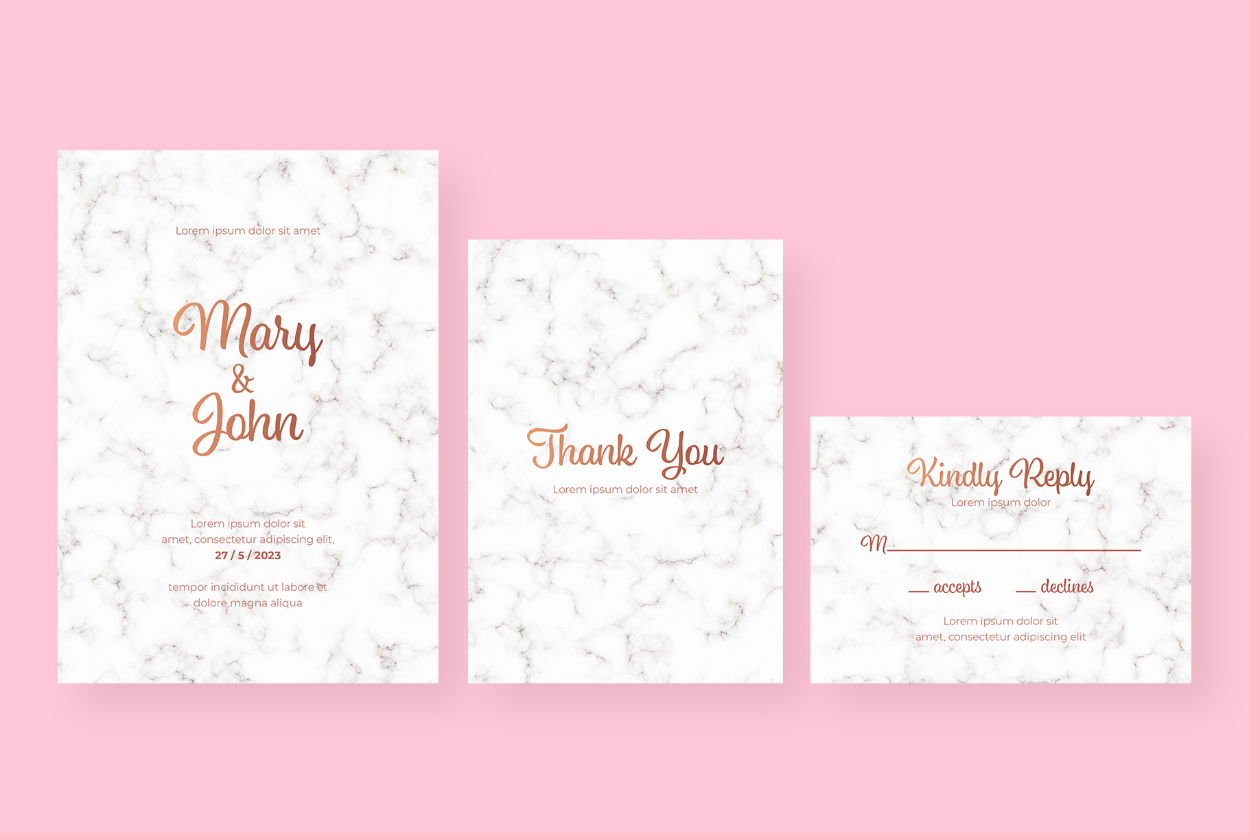 Marbled Wedding Suite PSD Templates 1 Marbled Wedding Suite PSD Templates