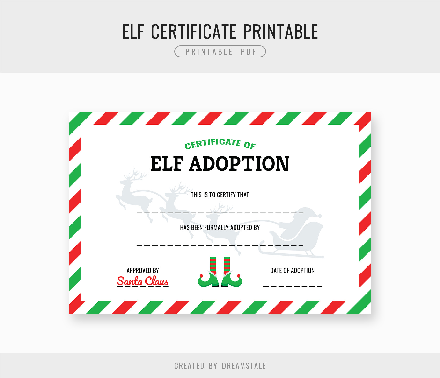 Elf Adoption Certificate 6x4 Printable 2 Elf Adoption Certificate 6x4 Printable