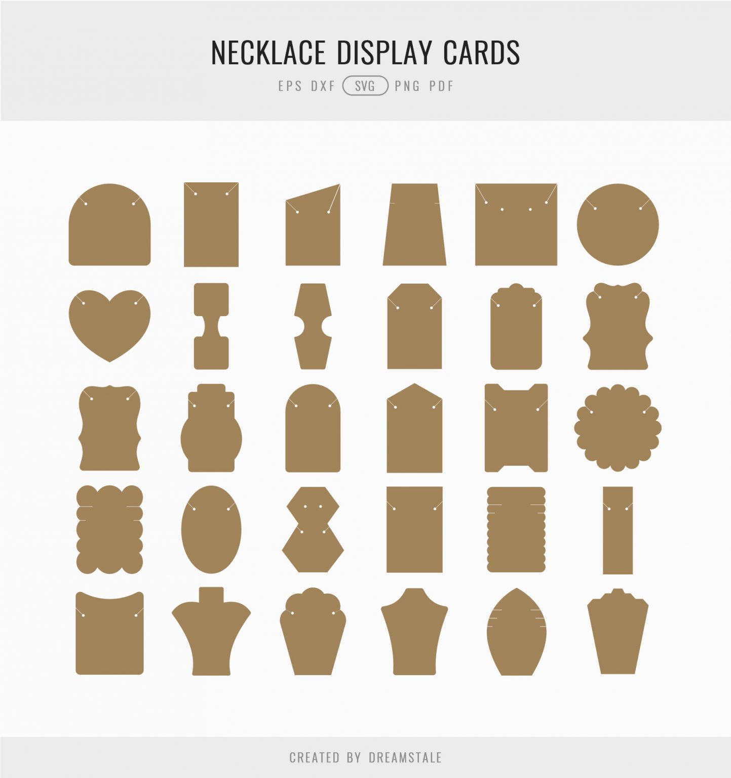 Necklace Display Cards Clipart Set - Dreamstale