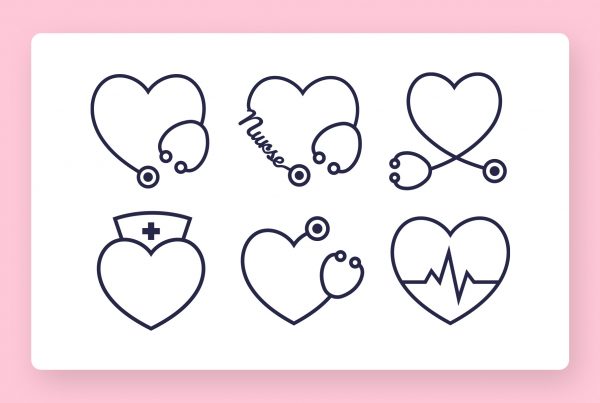 Nurse Love Hearts SVG Clipart