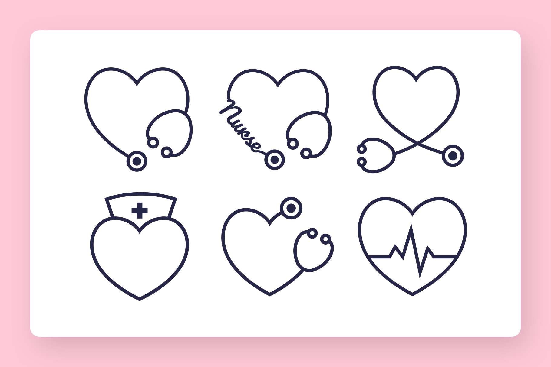 Nurse Hearts & Love SVG Clipart 1 Nurse Love Hearts SVG Clipart