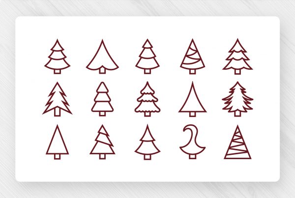 Outline Christmas Trees Clipart SVG Clipart