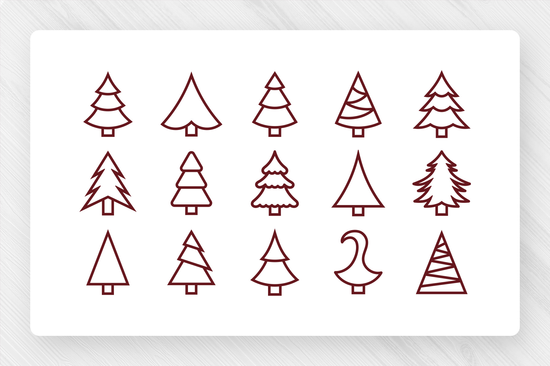Outline Christmas Trees SVG Clipart 1 Outline Christmas Trees Clipart SVG Clipart