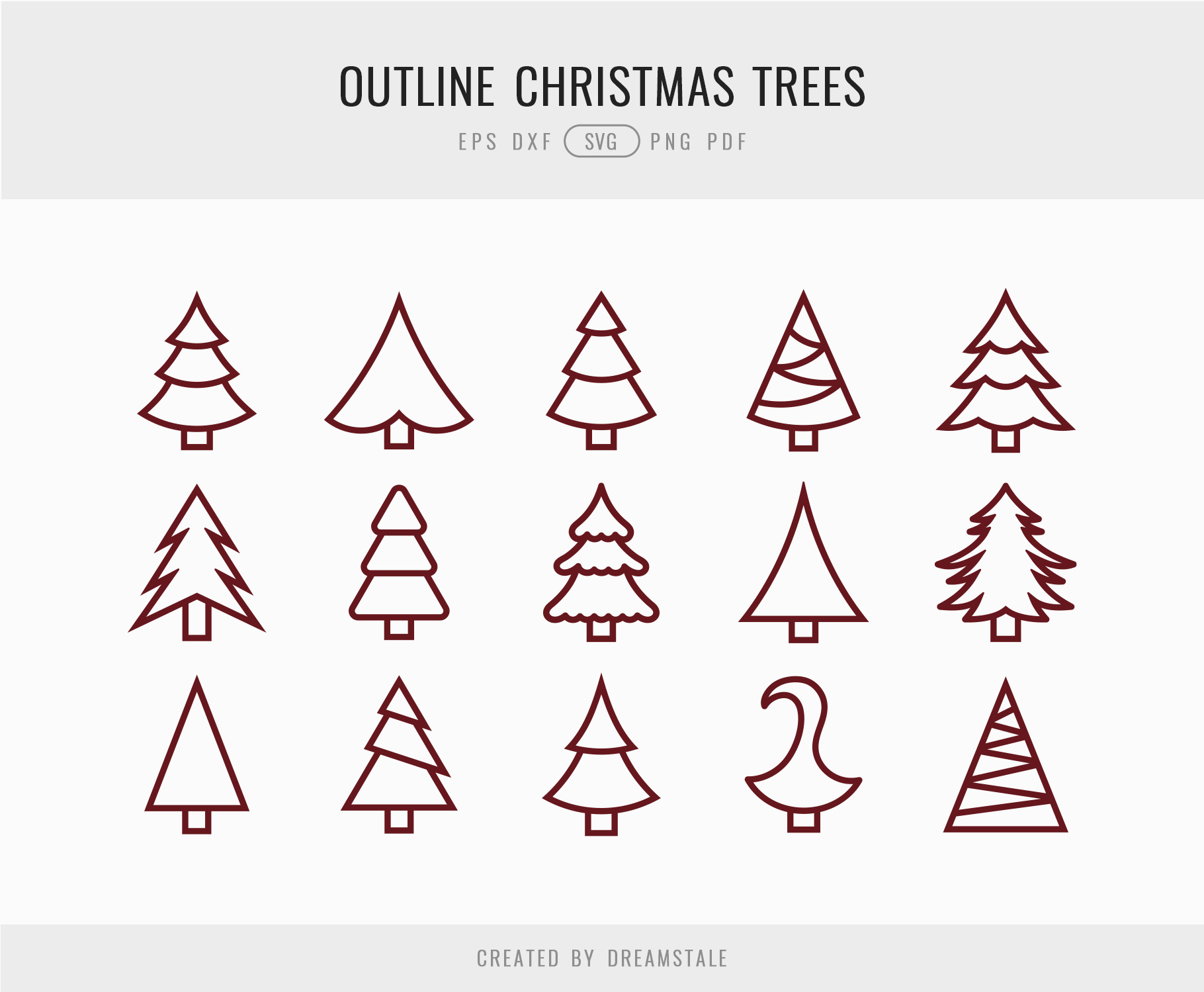 Outline Christmas Trees SVG Clipart 4 svg+xml;charset=utf Outline Christmas Trees SVG Clipart