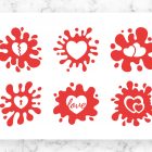 Paint Splatter Hearts SVG Clipart