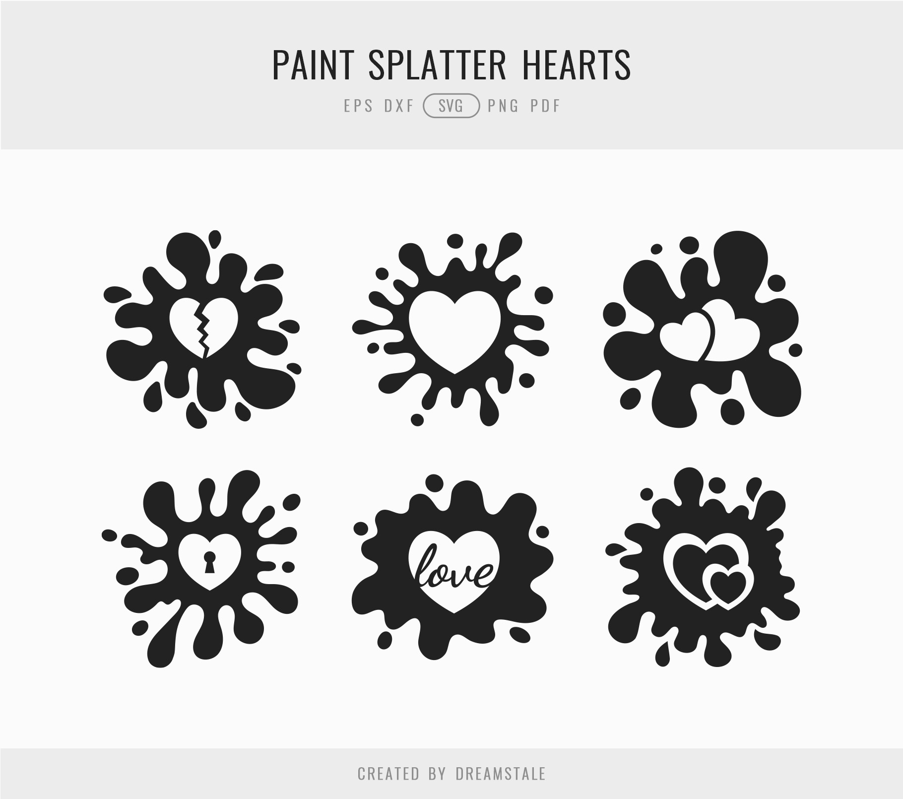 Paint Splatter Hearts SVG Clipart 4 svg+xml;charset=utf Paint Splatter Hearts SVG Clipart
