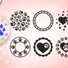 Dog Paw Prints Keychain SVG Clipart